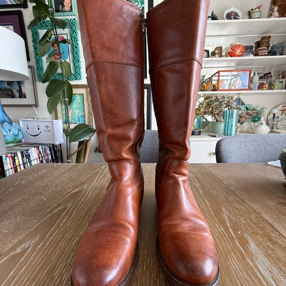 Frye Brown Leather at the Knee Boots Timeless Equestrian Style
